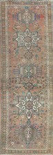 3x13 Antique Heriz Serapi Geometric Runner Rug Hand-knotted Oriental Wool Carpet picture