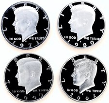 ⭐️ULTRA RARE 4 DECADES OF PROOF KENNEDYS⭐️ALL HUGE DCAMS⭐️PERFECT COINS⭐️ picture