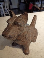 Vintage Cast Iron Sitting Scottish Scottie Terrier Dog Doorstop  picture