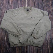 Weather Perfect Windshirt Mens XL Tan Highland Hills Staff V-Neck Pullover Golf picture