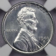 1943-S 1c Steel Wheat Cent - NGC MS 67 CAC picture