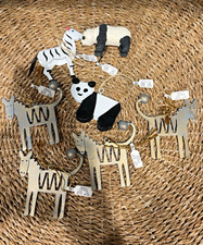 Pier 1 Animal Christmas Ornaments Lot of 7 vintage with Original Tags picture