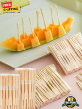 100pcs Bamboo Disposable Fruit Forks Cocktail Picks for Parties & Events picture