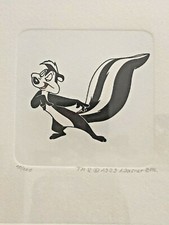 RARE CHUCK JONES PEPE LE PEW ETCHING WARNER BROS LIMITED EDITION 10/100 FRAMED picture