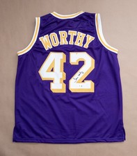 James Worthy Signed Custom LA Lakers Purple Basketball Jersey | Beckett COA picture