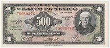Mexico 500 Pesos Banknote 1978 Uncirculated Grade-60 Freedom Fighter Morales picture