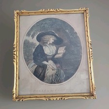Antique Framed Engraving Original 19th Century Portrait Autoportrait UK picture