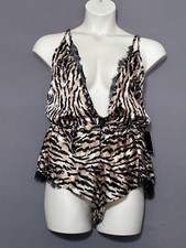 Eloquii Lingerie Bodysuit 1X/2X Animal Print Deep V  picture
