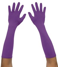 Seeksmile Adult Spandex Elbow Length Costume Gloves Free Size Purple picture