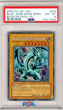 2003 Yu-Gi-Oh Collectors Tin BLUE-EYES WHITE DRAGON Secret Rare #BPT-009 PSA 8 picture