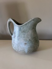 Vintage Peter's Pottery Dirty Jade  Pitcher 9” Signed Mississippi Delta Pottery picture