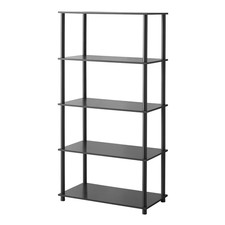 Mainstays No Tools 5-Shelf Bookcase, True Black Oak picture