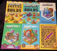 Lot of 6: Minecraft Handbooks/Guides to Builds/Combat/Survival- PB • Mojang picture