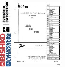 1961 Dodge All Models Parts Book CD picture