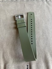 ZEALANDE 20mm Single Pass FKM Vulcanized Rubber Khaki Green Watch Strap picture