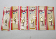 Lot of 6 Vintage MEPPS Aglia Killer Fishing Gold Spinner NOS Card FRANCE     A15 picture