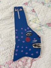 VTG Folk Art Wood Carving Rabbit Bunny Hand Painted Wall Hanging Alebrije Mexico picture