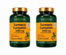 2 Pack VAHDAM Turmeric Curcumin 2000mg Boswellia Piperine 90 Caps EXP 02/2028 picture