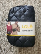 NWT New Lole Quilted Black Crossbody Everywhere Belt Bag Mini Nylon Logo Strap picture