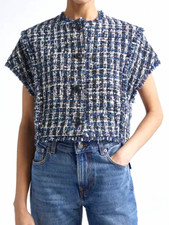 St. John Aspen Tweed Cap Sleeve Jacket M picture