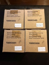 Lot 4 Genuine Xerox Phaser 6510 CMYK HighCap Toner 106R03480,106R03690,3691,3692 picture