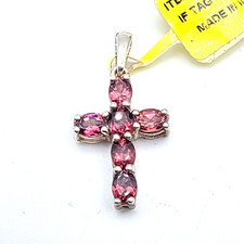 New Djoy Sterling Silver Orissa Rose Garnet Cross 1