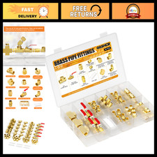 48PCS Brass Pipe Fittings Kit - 1/4