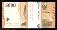 Indonesia Lot 100 Pcs Bundle 5000 5,000 Rupiah P-164 2025/2022 UNC picture