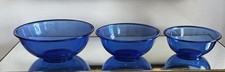 Vintage PYREX Moody Blues Cobalt Blue Nesting Mixing Bowls 323 325 326 Set of 3 picture