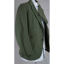 Vintage 50s Kingsridge Hecht Co Green Windowpane 2 Piece Suit 38R Union Made USA picture