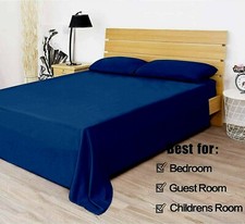 MELODIE DIRECT QUEEN SIZE NAVY SHEETS 4PC SET 100% BRUSHED MICROFIBER 1800 NEW picture