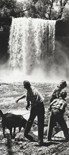 1952 Vintage ALFRED EISENSTAEDT Minnehaha Park Waterfall Children Dog Photo Art picture