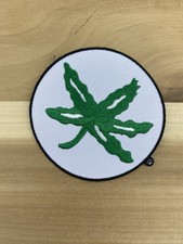 THE OHIO STATE BUCKEYES LEAF EMBROIDERED IRON ON PATCH 3”x3” picture