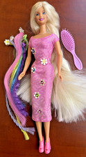 Vintage 1999 Cool Clips Barbie Doll with Hair Extensions & Brush Mattel 26425 picture