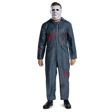 Official Michael Myers Adult Costume Jumpsuit and Mask, Halloween 2, Large picture