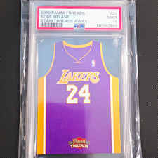 Panini 2010-11 Threads Kobe Bryant Team Threads Away #22 Lakers PSA 9 picture