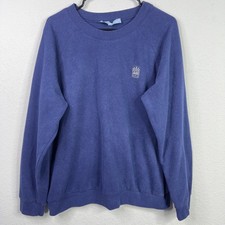Hill House Home Sweatshirt Womens L Blue Embroidered Pullover Minimalist CoastaL picture