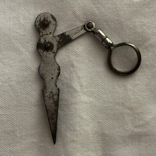 Old Antique 1900's Metal Tweezers & Magnifying Glass Combo Combination picture