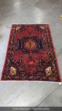 5x7 Vintage Zanjan Oriental Rug Hand Knotted Wool Tribal Geometric Red A G2U picture