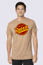 Rust-Eze Graphic T-Shirt | Vintage Cartoon Style Tee | Heather Tan Unisex Shirt picture