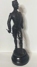 ⁠Antique 19thC French Cavalry Officer Bronze Statue - Hussar Chasseur Military⁠ picture