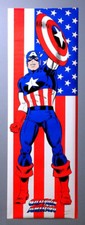 Avengers Captain America DOOR poster, vintage 1991 Marvel Comics 72x24 pin-up 4 picture