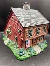 1996 Red Saltbox Lang and Wise Old Stonington Folk Art Village Christmas 1st Ed. picture