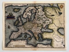 Old World Map of Europe 1600s Ancient Maps Vintage Style Poster Print picture