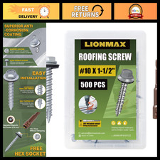 500 PCS Metal Roofing Screws #10 x 1.5