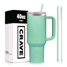 40oz Crave Tumbler With Handle And Straw l Insulated Stainless Steel Double Wall picture