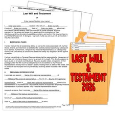 2026 3 Pack Last Will and Testament Kit: Blank Legal Last Will Testament Forms, picture