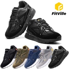FitVille Men's Extra Wide Arch Support Walking Shoes Comfort Sneakers Flat Feet picture