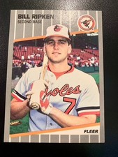 Fleer 1989 Bill Ripken #616 FF on Bat Knob Base Set Baltimore Orioles Error Bill picture