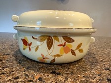 Vtg Halls Superior Quality Kitchenware Autumn Leaf Casserole with Lid picture